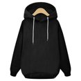 thumbnail image 1 of Vedolay Hooded Cardigan Sweaters for Women Fashion Loose Soft Long Sleeve Pullover Tops Shirts 2023 Clothes for Women Black,S, 1 of 5