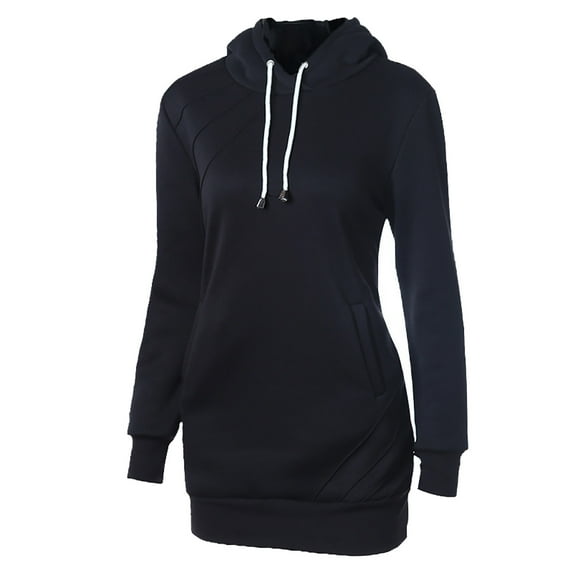 Vedolay Hooded Cardigan Sweaters for Women Fashion Printed Long Sleeve Hoodie Sweater 2023 Zip up Jacket Black,S