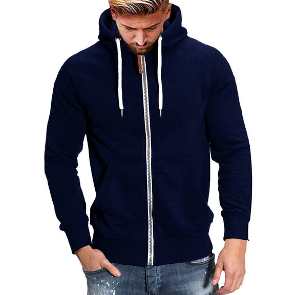 Vedolay Hoodie for Men Pullover Sweatshirts Half Zipper Hoodies Long Sleeve Tops Navy,M