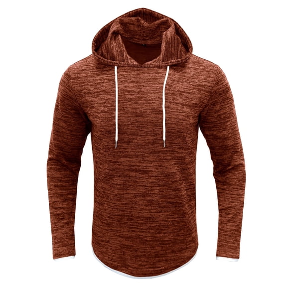 Vedolay Hoodies Men 2023 Print Crew Neck Long Sleeves Sweatshirt Tops for Men Brown,2XL