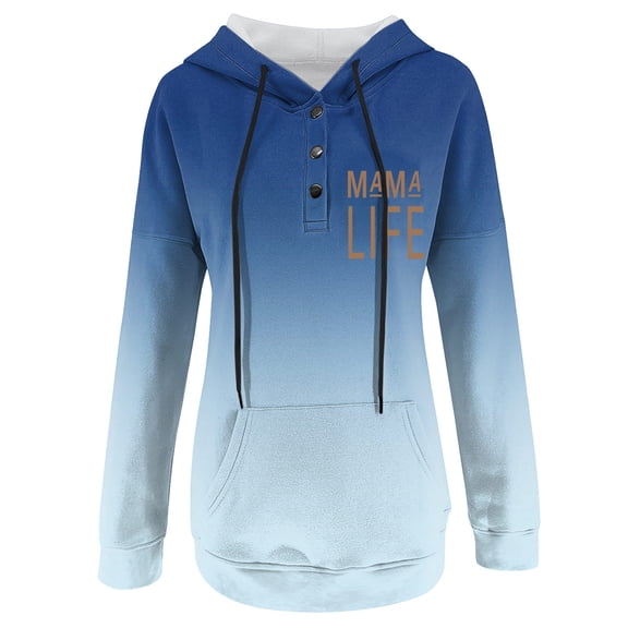 Vedolay Hoodies Women Hoodies for Women Oversized Sweatshirts Pullover Long Sleeve Half Zip Hoodies Fall Tops,Blue M