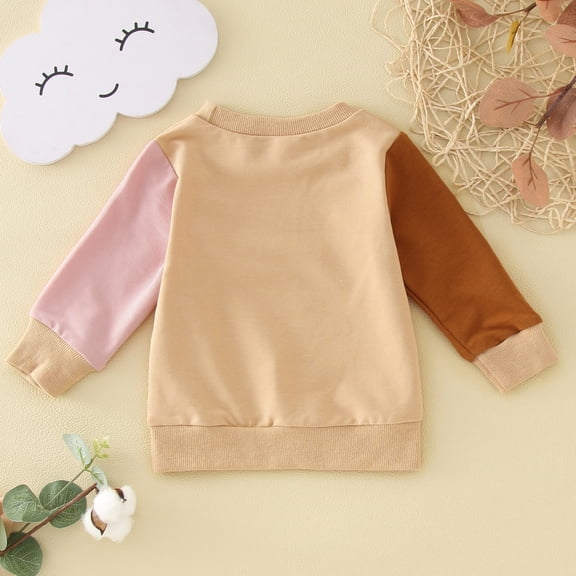 Vedolay Hoodies for Girls Pullover Crewneck with Ruffle Trim Long Sleeve Cute Oversize Sweatshirts,Coffee 3-4 Years