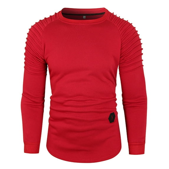 Vedolay Hoodies for Men Male Autumn Winter Stylish Oversized T-Shirt Red,S