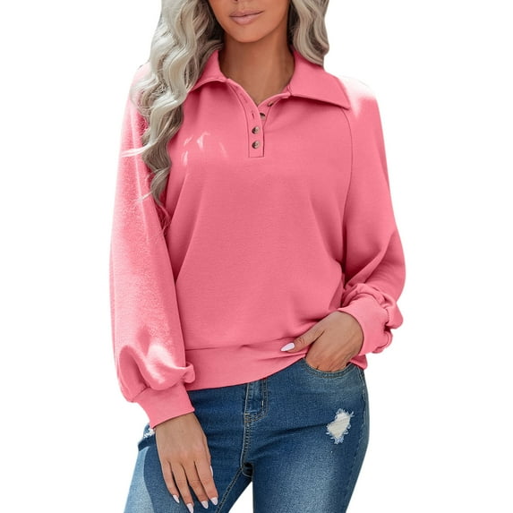 Vedolay Hoodies for Women 2023 Long Sleeve Tunic Tops Oversized Shirts Pink,M