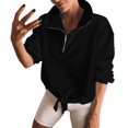 thumbnail image 1 of Vedolay Hoodies for Women Casual Long Sleeve Round Neck Pullover Sweatshirt Black,XL, 1 of 5