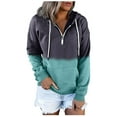 thumbnail image 1 of Vedolay Hoodies for Women Half Zip Sweatshirts Cropped Hoodies Pullover Sweaters Fall Winter,Green M, 1 of 4