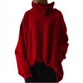 thumbnail image 1 of Vedolay Hoodies for Women Slim Pullover Sweatshirt Round Neck Long Sleeve Pullover Tops Red,XL, 1 of 5