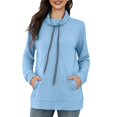 thumbnail image 1 of Vedolay Hoodless Sweatshirts for Women 2023 2023 Cute Fall Striped Comfy Knit Pullover Sweaters Blue,S, 1 of 5