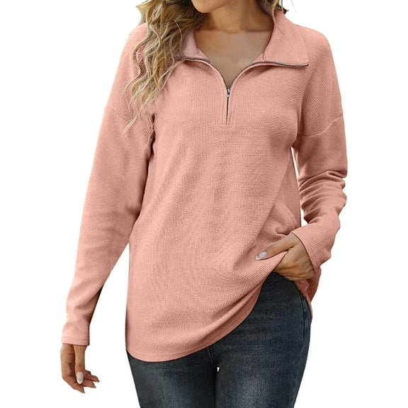 Vedolay Hoodless Sweatshirts for Women 2023 Print Long Sleeve Comfortable Breathable O-Neck Shirt Tops Pink,2XL