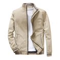 thumbnail image 1 of Vedolay Jacket Coat Long Sleeve Jacket Solid Sweatshirt Drawstring Jacket Clothes Khaki,XL, 1 of 5