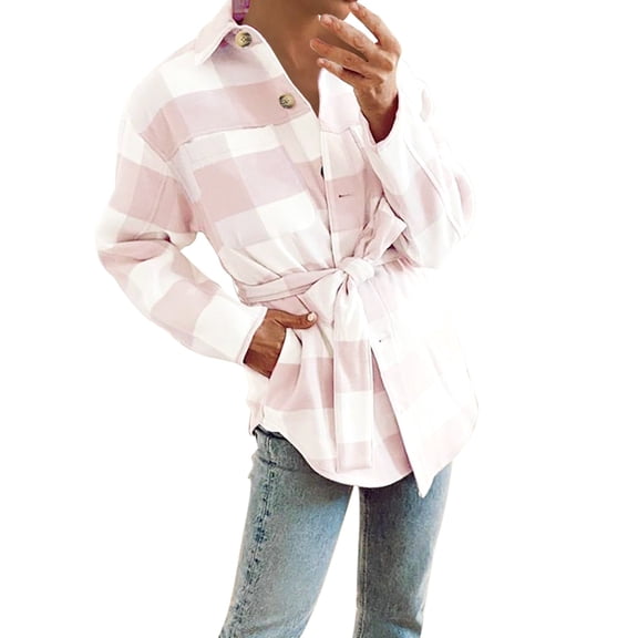 Vedolay Jacket Women 2023 Fall Open Front Ribbed Cardigan Blazer Jackets with Pockets Pink,S