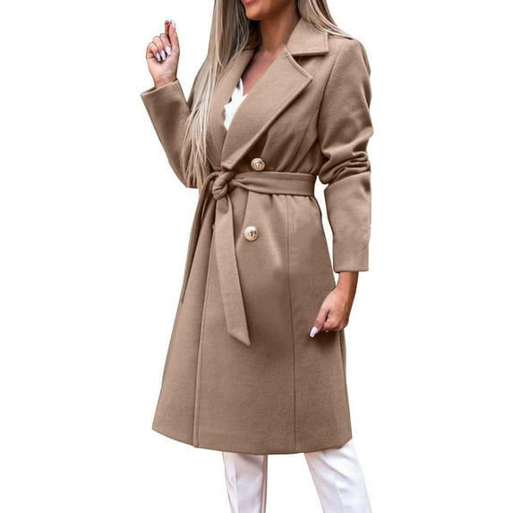 Vedolay Jacket Women Casual Button Down Jackets Long Sleeve Coats with Pockets Coffee,M