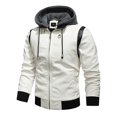 thumbnail image 1 of Vedolay Jacket for Men 2023 Light Weight Coats Long Sleeve Outfits Clothes White,2XL, 1 of 4