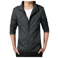 thumbnail image 1 of Vedolay Jacket for Men Casual Button Down Jackets Long Sleeve Coats with Pockets Clothes Black,3XL, 1 of 4