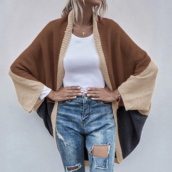 Vedolay Jackets Women's Business Casual Jacket with Lined Work Suit Jacket with Pockets,Brown L