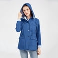 thumbnail image 1 of Vedolay Jackets Women's Oversized Casual Jackets Casual Lapel Collar Open Front Button Work Office Top,Blue XXL, 1 of 5