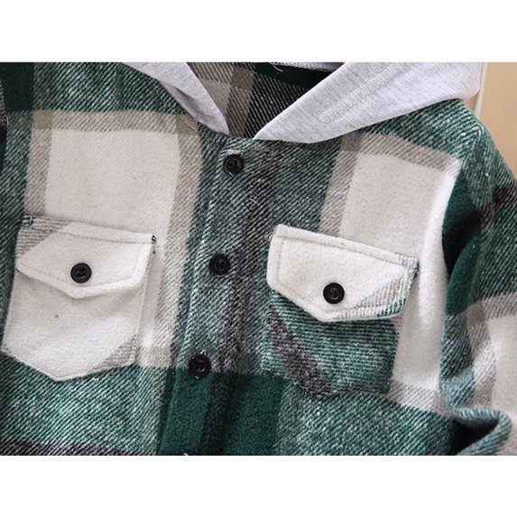 Vedolay Jackets for Girls Toddler Boy's Print Zip Jacket Hooded Lightweight Windbreaker Outerwear,Green 4-5 Years