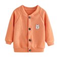 thumbnail image 1 of Vedolay Jackets for Girls Toddler Boy's Winter Jacket Lapel Button Down Sherpa Warm Outerwear,Orange 12-18 Months, 1 of 2