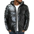 thumbnail image 1 of Vedolay Jackets for Men Hooded Lined Parka Jacket Lightweight Hooded Winter Coat Black,L, 1 of 2