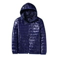 thumbnail image 1 of Vedolay Jackets for Men Hooded Warm Jacket Zip Parka Active Outdoor Long Coats Blue,5XL, 1 of 3