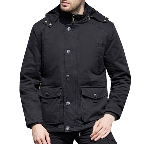 Vedolay Jackets for Men Lightweight Waterproof Coat Long Sleeve Sportswear Coat Jacket Black,L