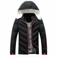 thumbnail image 1 of Vedolay Jackets for Men Long Mens Parka Hood Jacket Winter Parka for Men Black,5XL, 1 of 4