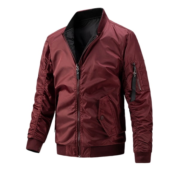 Vedolay Jackets for Men Long Sleeve Career formal Long Coat Red,XL