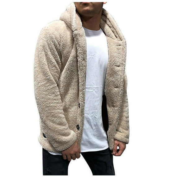 Vedolay Jackets for Men Plus Size Business Casual Long Fall Coat Beige,2XL