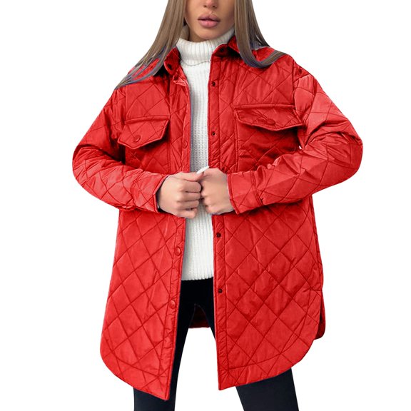 Vedolay Jackets for Women Ladies Open Front Casual Knit Tops Jacket Red,L