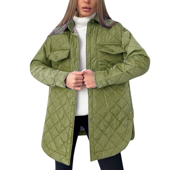 Vedolay Jackets for Women Long Sleeve Cardigan Coats Open Front Button Down Loose Coats 2023 Green,XL