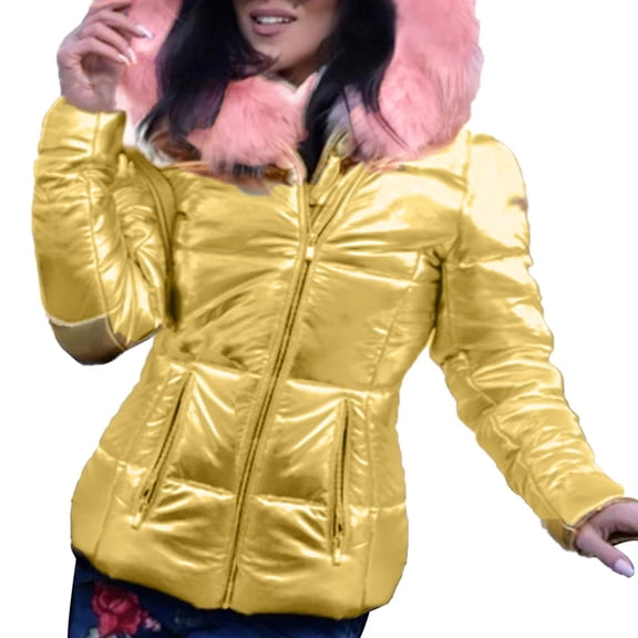Vedolay Jackets for Women Open Front Work Winter Jacket Coat 2023 Gold,2XL