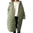 thumbnail image 1 of Vedolay Jackets for Women Zip Up Windproof Jackets Overcoat Thicken Long Coat Green,One Size, 1 of 5