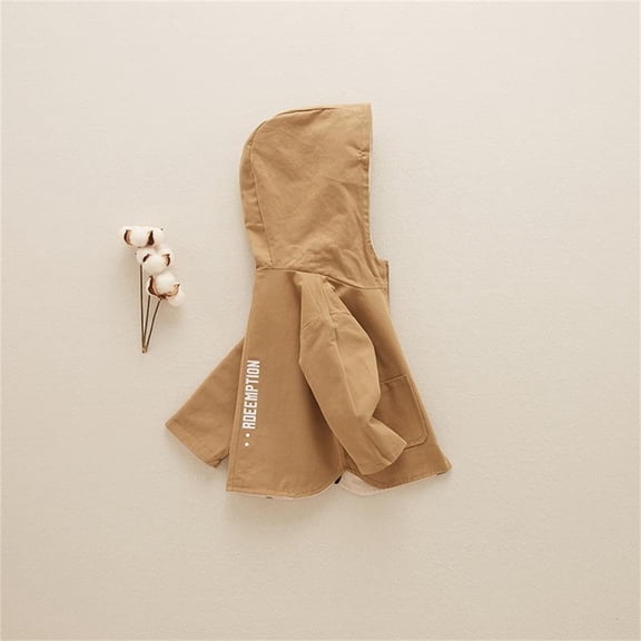 Vedolay Jean Jackets for Girl Girls Sherpa Outerwear Coats Winter Long Sleeve Padded Top for Kids,Khaki 3-4 Years