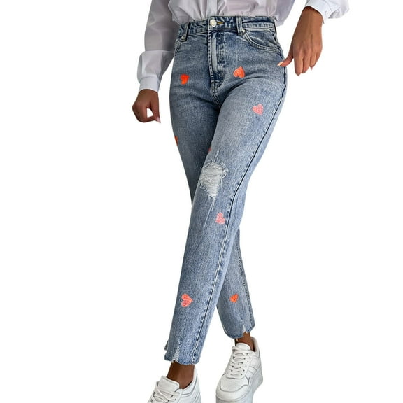 Vedolay Jeans Women Casual Jeans Women with Pockets Casual Summer Slim Jeans Blue,S