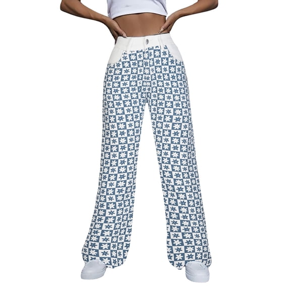 Vedolay Jeans Women High Waisted Denim Pants Frayed Raw Hem Summer Hot Jeans Blue,2XL