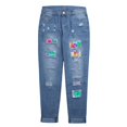 thumbnail image 1 of Vedolay Jeans for Women Fashion Women Loose Jeans Women Fashion Summer Pocket Jeans E,L, 1 of 4