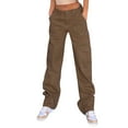 thumbnail image 1 of Vedolay Jeans for Women Trendy 2023 Jean Capris for Women Wide Leg Jeans Brown,L, 1 of 5