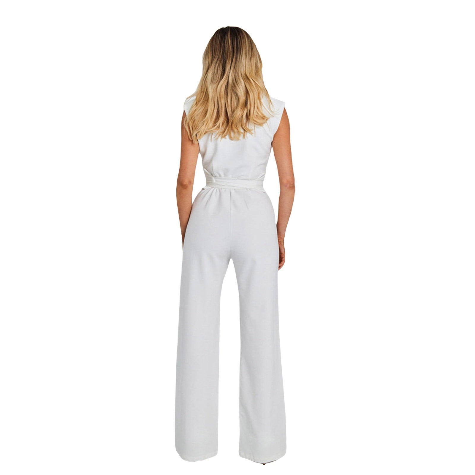Dressy Rompers and Jumpsuits for Women Versatile Solid Color Fashionable  and Sexy Women's Sleeveless Slim Wide (A, S)