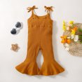 thumbnail image 1 of Vedolay Jumpsuits Girl Colorblock Striped Cami Romper High Waisted Sleeveless Shorts Jumpsuit,Brown 3-4 Years, 1 of 3