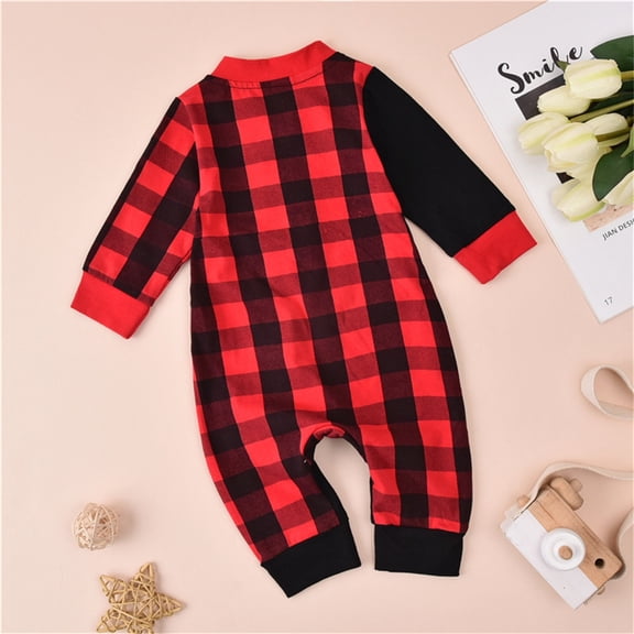 Vedolay Jumpsuits for Boys Fashion Romper Winter Lace Long Sleeve Crewneck Casual Long Pants Jumpsuits,Red 0-3 Months
