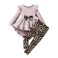 thumbnail image 1 of Vedolay Kid Toddler Girl Clothes Bowknot Ruffle Sleeve Top Floral Allover Pants Fall Winter Outfit Set (Khaki,7 Years), 1 of 7