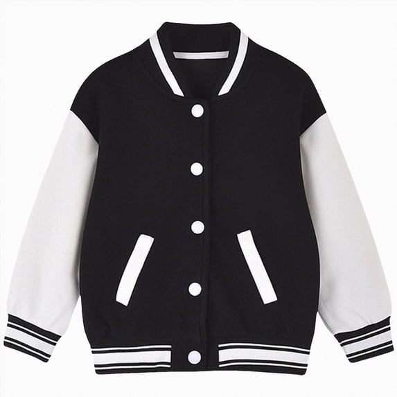 Vedolay Kids Baseball Jacket Long Sleeve Varsity Jackets for Boys Girls Buttons Down Coat with Pocket