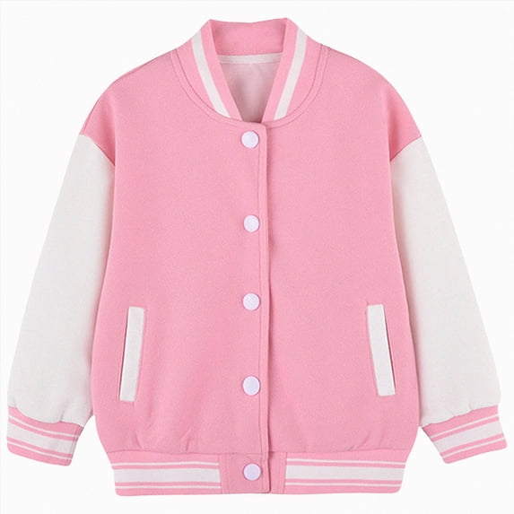 Vedolay Kids Baseball Jackets Boys Girls Button up Toddler School Varsity Uniform Casual Sport Coat for Toddler Girl Boy
