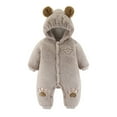 thumbnail image 1 of Vedolay Kids Coat Cute Boy Hooded Baby Kids Thick Zipper Girls Coat Outwear Grey,73, 1 of 4