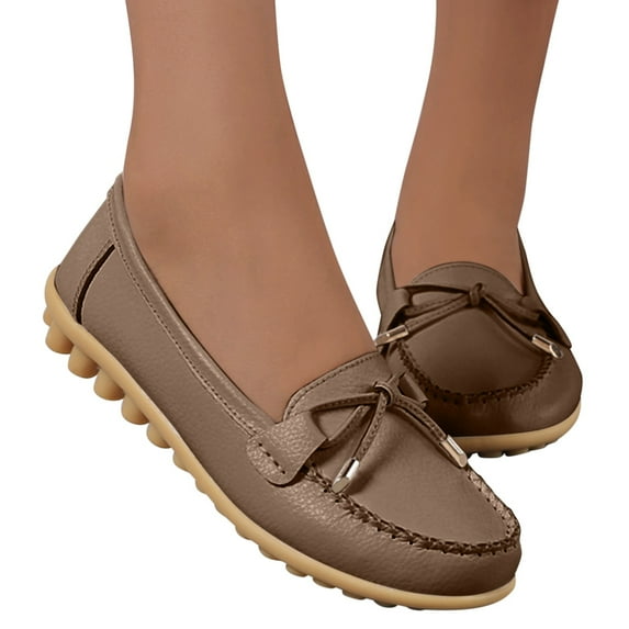 Vedolay Ladies Flat Casual Shoes Shoes for Women, Soft Sole Slide Comfortable Slip-on Loafer Shoes,Khaki 7