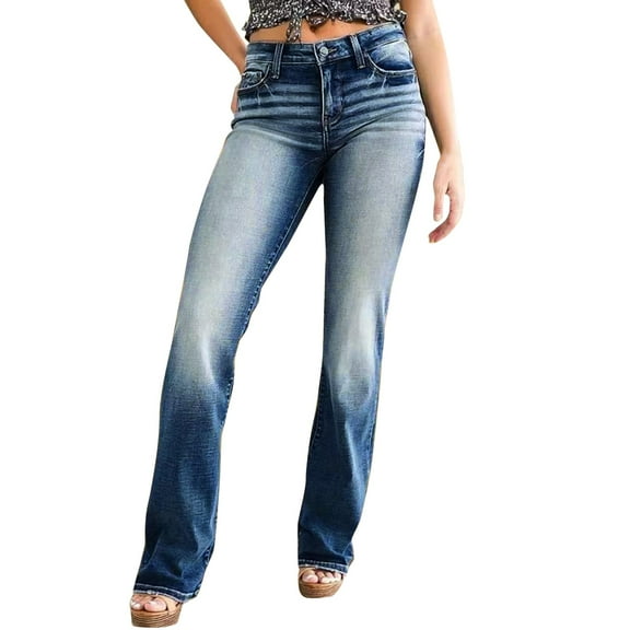 Vedolay Ladies Pants Patch Ripped High Rise Distressed Jeans Hole Denim Pants Blue,2XL