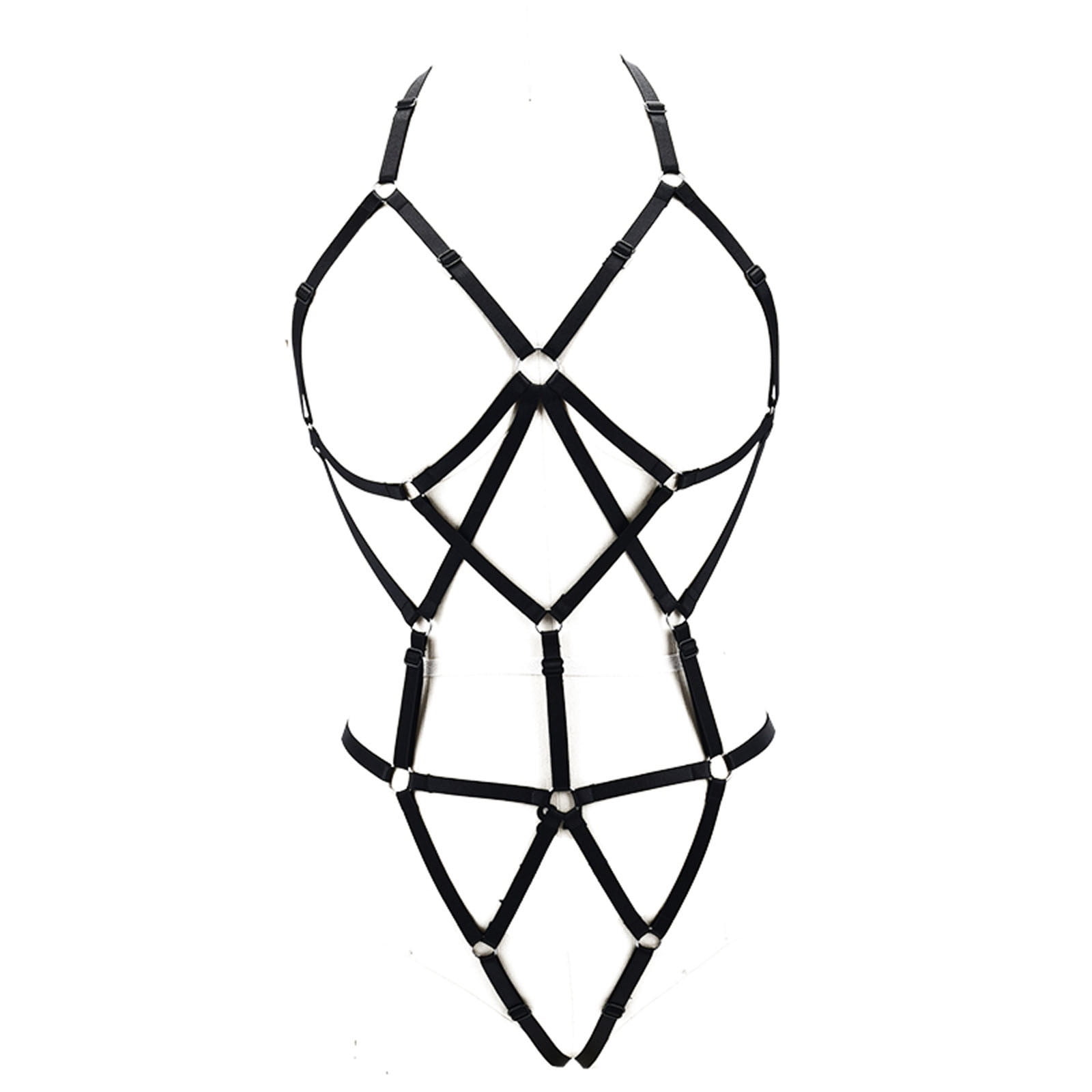 Vedolay Leather Lingerie Women See Through Slingshot Teeny Weeny Sheer ...