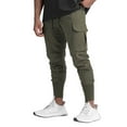 thumbnail image 1 of Vedolay Linen Pants Men Comfy Slacks Loose Cargo Pants Army Green,L, 1 of 5