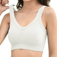 thumbnail image 1 of Vedolay Lingerie Women's Shirred Front Sport Bra With Removable Pads,White One Size, 1 of 3