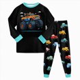 thumbnail image 1 of Vedolay Little Boys Pajamas Long Sleeve Toddlers Sleepwear 1-10T Cartoon Vehicle Kids Sleepwear PJs All Season, 1 of 9